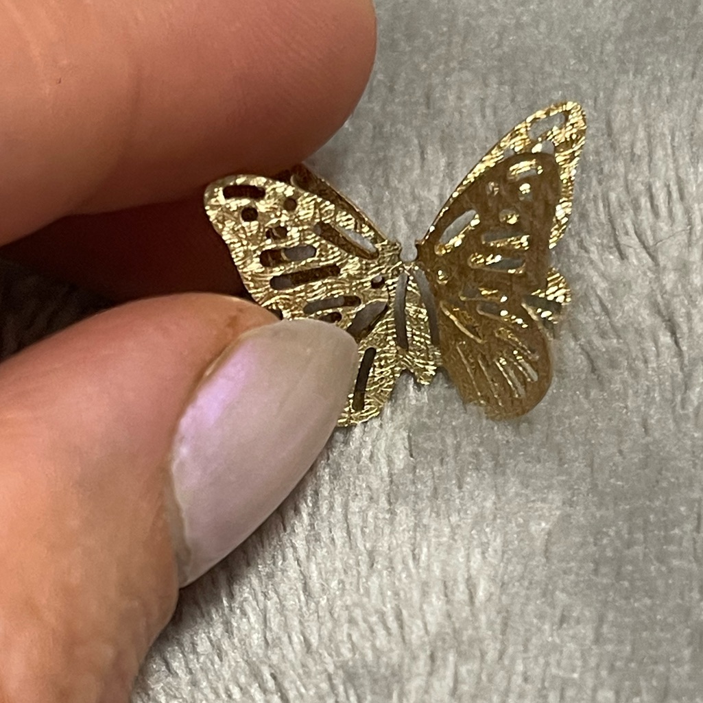 758 Gold Butterfly Pendant